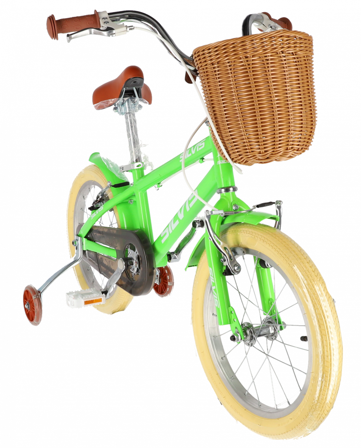Bicicleta copii 5-7 ani cu roti ajutatoare 16 inch VERDE