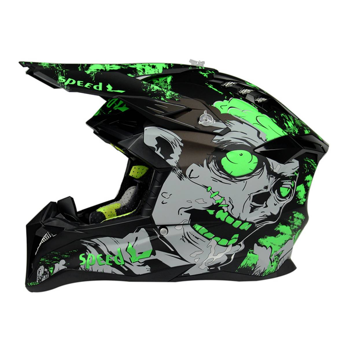Casca Full Face MTB SILVIS Lich Negru Verde marimea L 59-60 cm