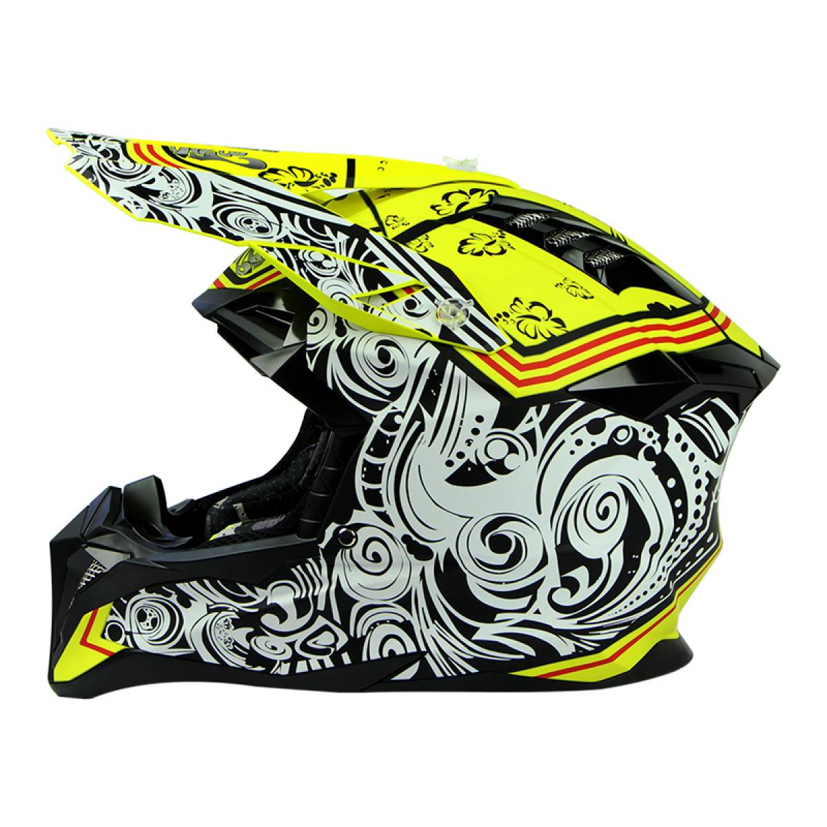 Casca Full Face MTB SILVIS Tribal Negru Galben marimea L 59-60 cm