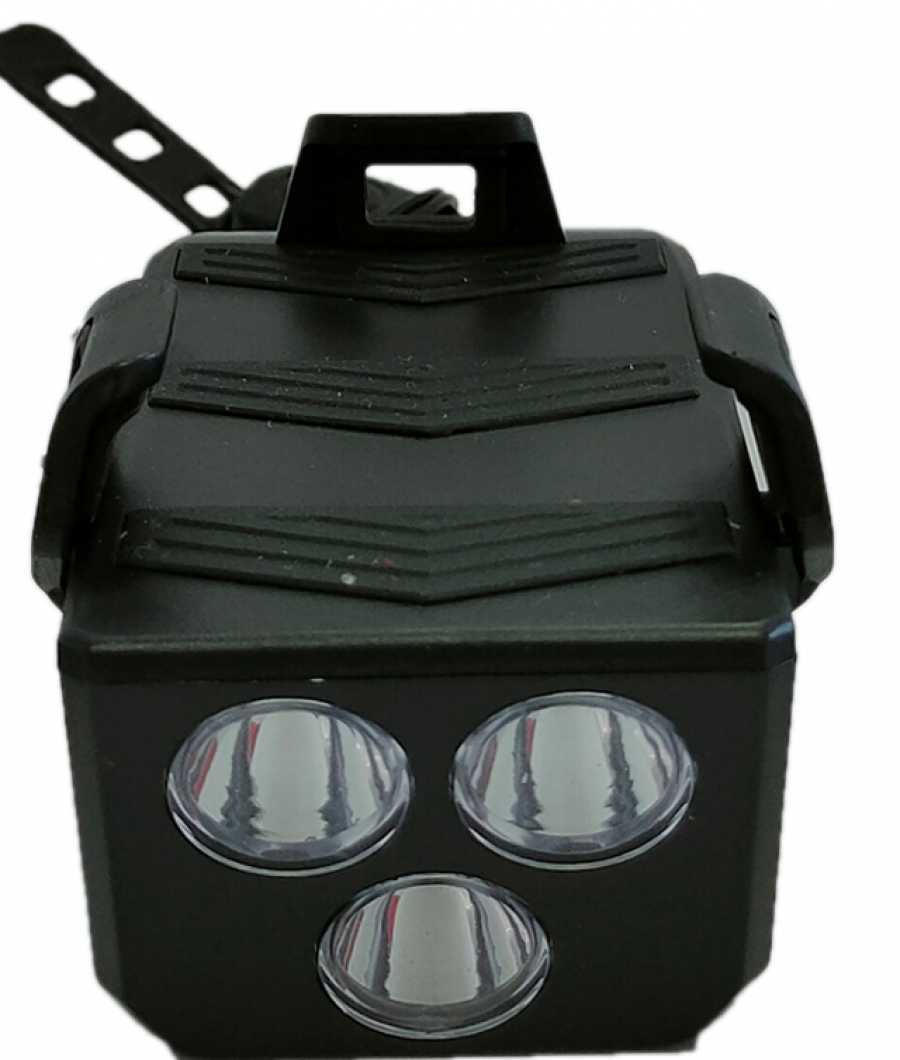 Lampa SILVIS iluminat fata 3 lumini Claxon Suport telefon mufa incarcare NEGRU