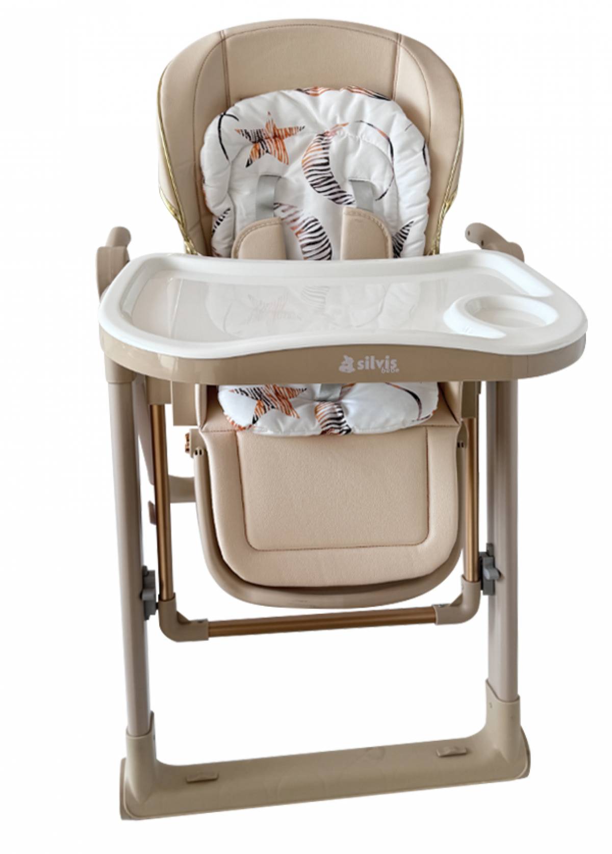 Scaun pentru copii SILVIS BEBE , 360grade rotire , leagan CREM