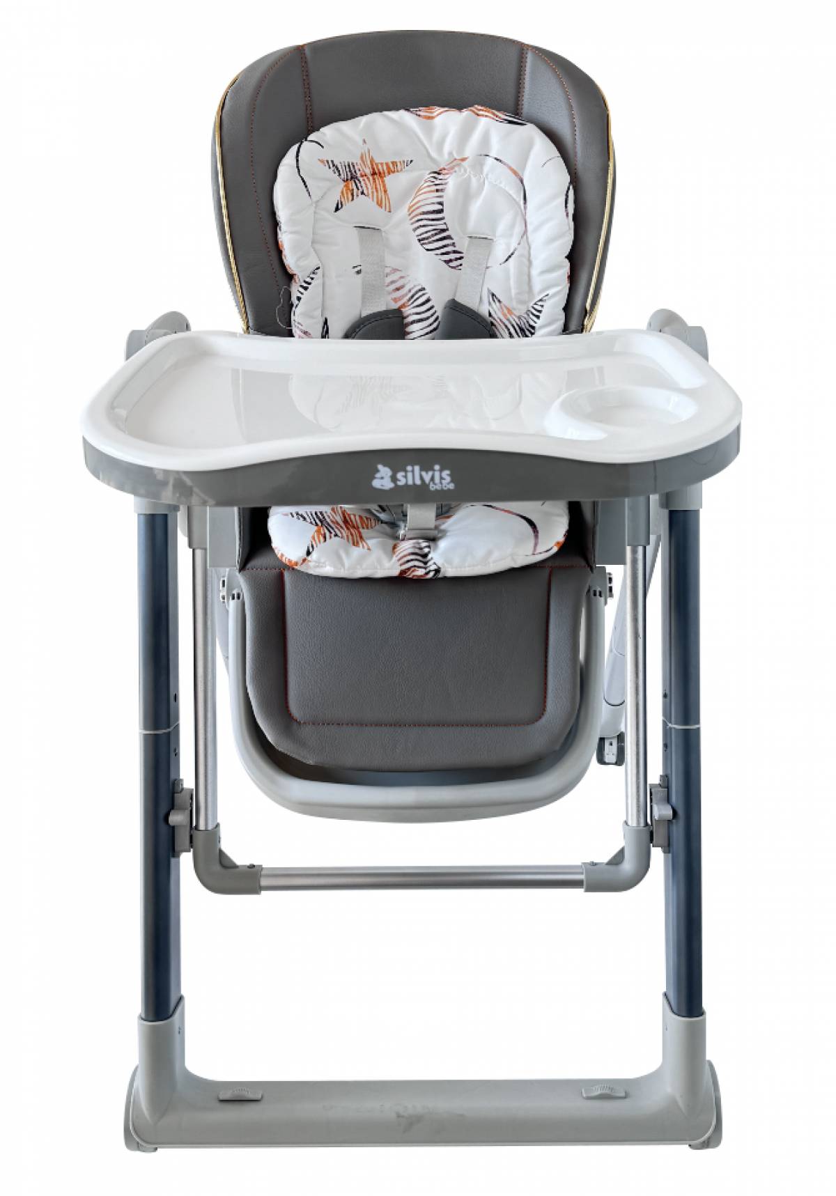 Scaun pentru copii SILVIS BEBE , 360grade rotire , leagan GRI