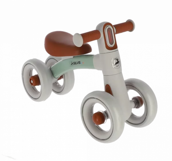 Balance BIKE Silvis 1-3ani 4roti antirasturnare ALB VERDE