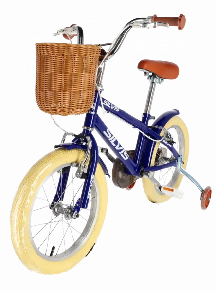 Bicicleta copii 5-7 ani cu roti ajutatoare 16 inch Albastru Inchis RESIGILATA puncte zgarietura