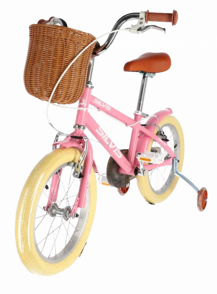 Bicicleta copii 5-7 ani cu roti ajutatoare 16 inch ROZ RESIGILATA puncte zgarietura