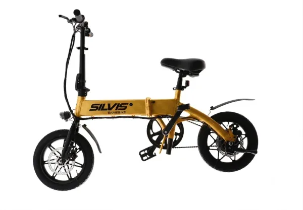Bicicleta Electrica Pliabila SILVIS 14 GOLD 250W Single Speed Rulare full electric sau pedalare asistata 25km/h Baterie 8AH