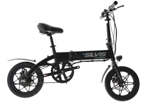 Bicicleta Electrica Pliabila SILVIS 14 NEGRU 250W Single Speed Rulare full electric sau pedalare asistata 25km/h Baterie 8AH Resigilata