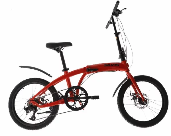 Bicicleta PLIABILA 1x7 viteze SILVIS aluminiu 20inch ROSU Resigilata