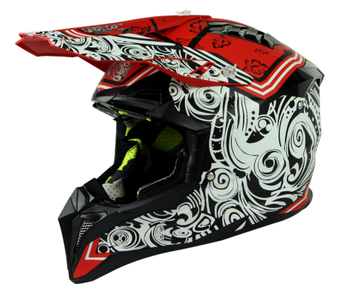 Casca Full Face MTB SILVIS Tribal Negru Rosu marimea 53-54cm