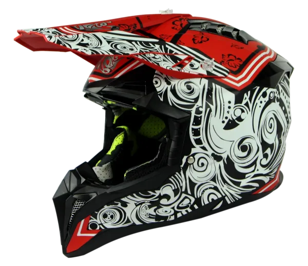 Casca Full Face MTB SILVIS Tribal Negru Rosu marimea 53-54cm