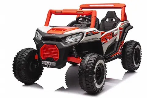 Masinuta Electrica Bungee pentru Copii Off-Road UTV 12V, 2 Locuri, Motoare 550x2, Telecomanda Parinte 2.4G, Bluetooth, LED, Suspensie 4 Roti ROSIE