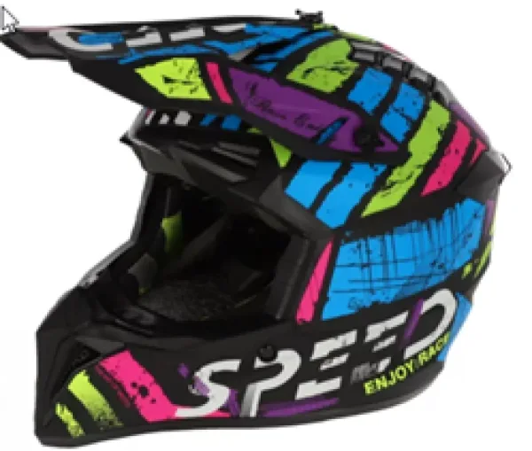 Pachet Casca COPII Full Face MTB SILVIS SPEED BLUE marimea 53-54cm si Ochelari Negri Transparenti