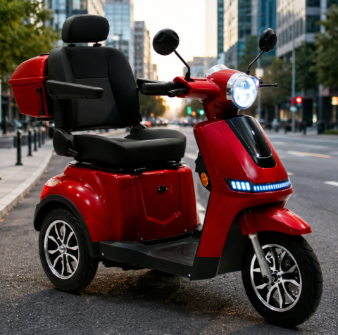 Scooter Electric Senior 1000W cu 3 Roți, Autonomie 50 km, Viteză 25 km/h, Sarcină Maximă 175 kg