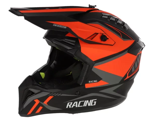 Pachet Casca COPII Full Face MTB SILVIS ORANGE BLACK marimea 51-52cm si Ochelari Negri Transparenti